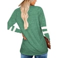thumbnail image 6 of SWQZVT Long Sleeve Tops for Woman Casual V Neck Blouse Tunic Top Loose Striped Shirts Womens Tops Spring 2024 Green Tees, 6 of 6