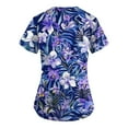 thumbnail image 4 of BDPORKAS Scrubs for Women Cute Print Working Tops Lightweight V Neck Short Sleeve Comfy Nursing Blouse T-Shirt with Pocket, 4 of 6
