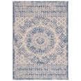 thumbnail image 2 of SAFAVIEH Courtyard Tangier Faded Aztec Indoor/Outdoor Area Rug, 6'7" x 9'6", Beige/Blue, 2 of 10