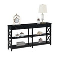 thumbnail image 3 of Convenience Concepts Oxford 2 Drawer 60 inch Console Table with Shelves, Black, 3 of 7