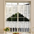 thumbnail image 2 of 2pcs Lace Half Sheer Window Panels Breathable Curtains kitchen Valance Rod Pocket For Bedroom Living Room Decoration, 2 of 9