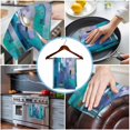 thumbnail image 3 of Abstract Blue 1 Pack Kitchen Towel, Water Absorbent Dish Towel, Painting Buildings Geometric Color Block Decorative Hand Towels - Quick Drying Cloth for Cooking Baking, 18x28 Inch, 3 of 8