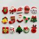 thumbnail image 4 of Accesorios de decoración de fiesta de navidad, copos de nieve kawaii, alce, muñeco de nieve, papá noel, oso polar, resina mixta, parte posterior plana, 20, 4 of 4