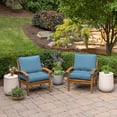 thumbnail image 3 of ARDEN Outdoor Plush Modern Tufted Blowfill Deep Seat Set, 24 x 24, Water Repellent, Fade Resistant, Deep Seat Bottom and Back Cushion for Chair and Sofa, French Blue Texture, 3 of 7