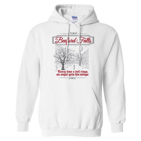 Bedford Falls Hoodie Sweatshirt Unisex Large White