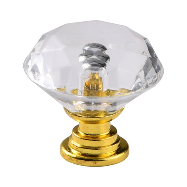 Juego de 6 perillas de puerta de gabinete de cristal JAMW dorado 3,1*2,9 CM