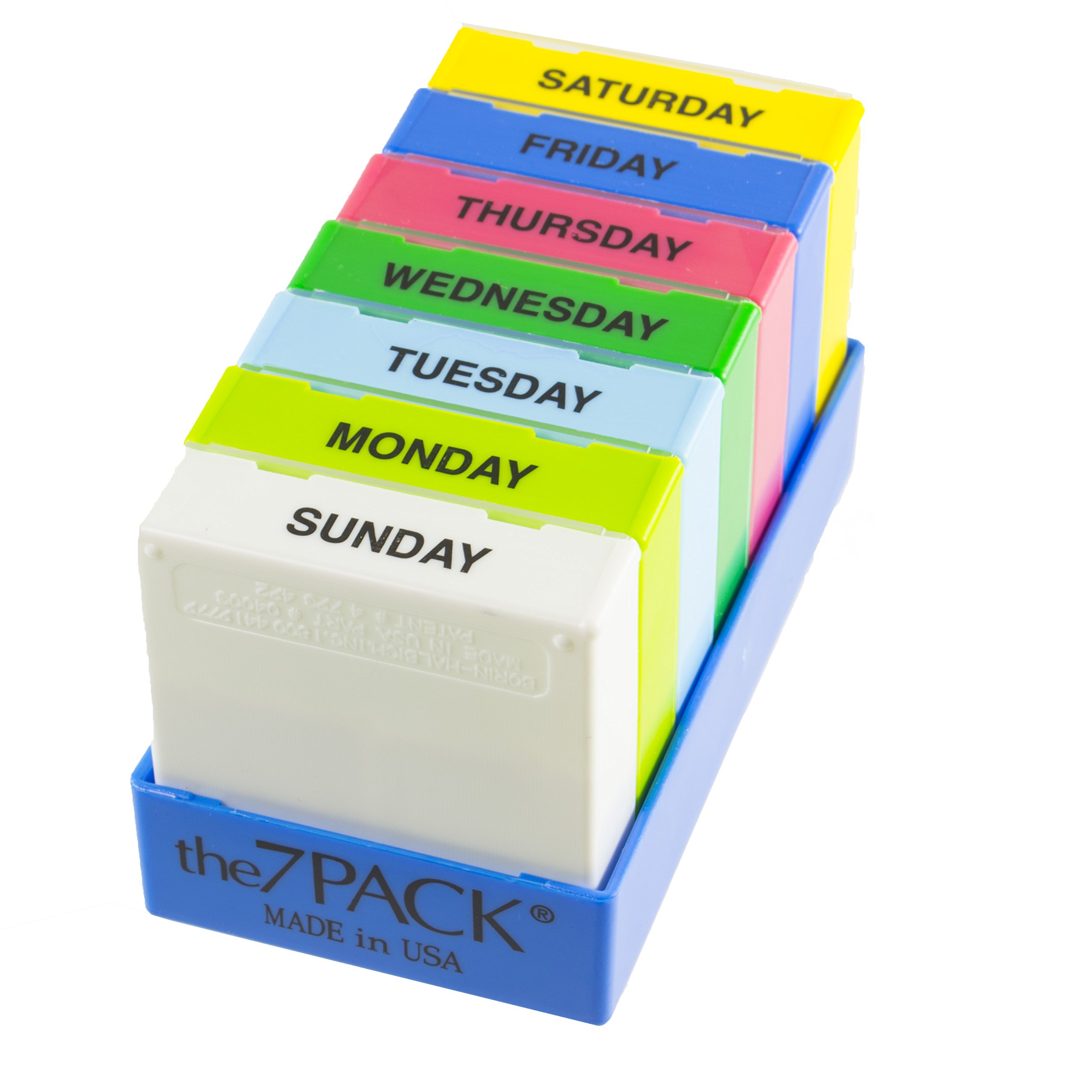 BorinHalbich The 7Pack® 7 Day 3 Compartment Pill Organizer Dark Blue