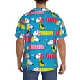 thumbnail image 5 of Cauagu Color Dachshund Dog Men's Short Sleeve Button Down Hawaiian Shirt for Men Bowling Shirts Casual Summer Beach Shirt,Small, 5 of 6