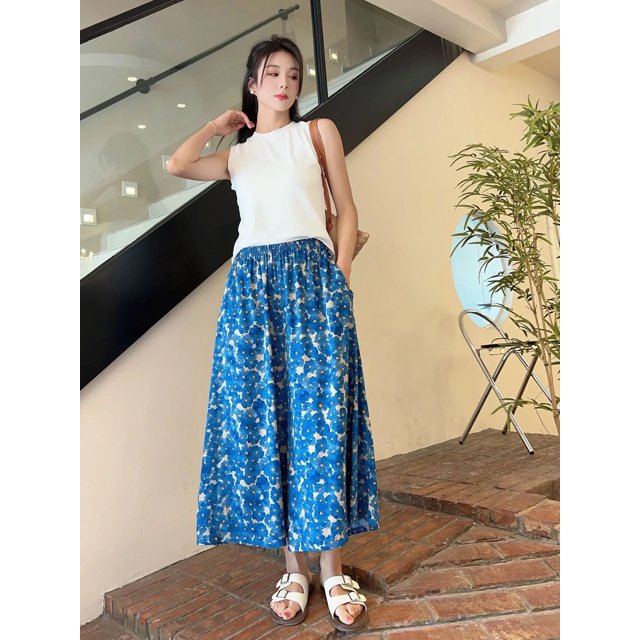Womens Loose Pants Summer Wide Leg Rayon Blend