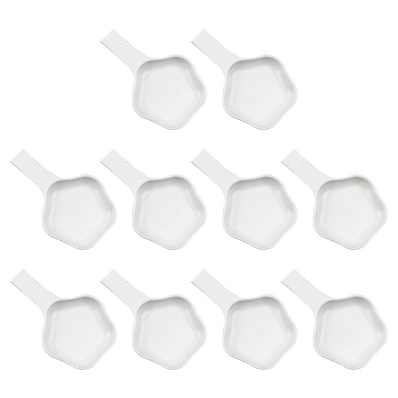 RENACLIPY 40Pcs White Plastic Ink Dish Plates Portable Inkwell with Strong Wear Resistance for Painting