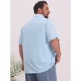 thumbnail image 3 of DARING DIVA Men's Big Tall Summer Casual Short Sleeve Button Down Shirts 4XL Light Blue, 3 of 7