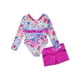 thumbnail image 6 of YiZYiF Kids Girls Gymnastics Leotard and Shorts Outfit Long Sleeve Cartoon Prints Dancewear, 6 of 7