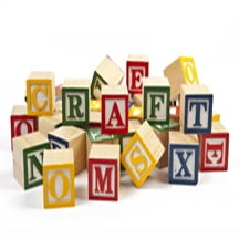 unfinished wooden alphabet blocks