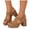 Brown, variant on Women's Fashion Square Toe Suede Heeled Sandals Chunky High Heel Back Strap Dress Shoes Breathable Platform Walking Sandal Brown Size 9