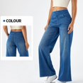 thumbnail image 3 of REALiKUN Jeans for Women Retro Wide Leg Elastic High Waisted Loose Casual Denim Pants with Pockets, 3 of 6