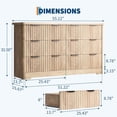 thumbnail image 2 of Ourlova Commode Cannelée à 6 Tiroirs Armoire Moderne en Bois Robuste Rangement de Chambre avec Rainures Ondulées Commode Minimaliste pour la Maison, 2 of 7