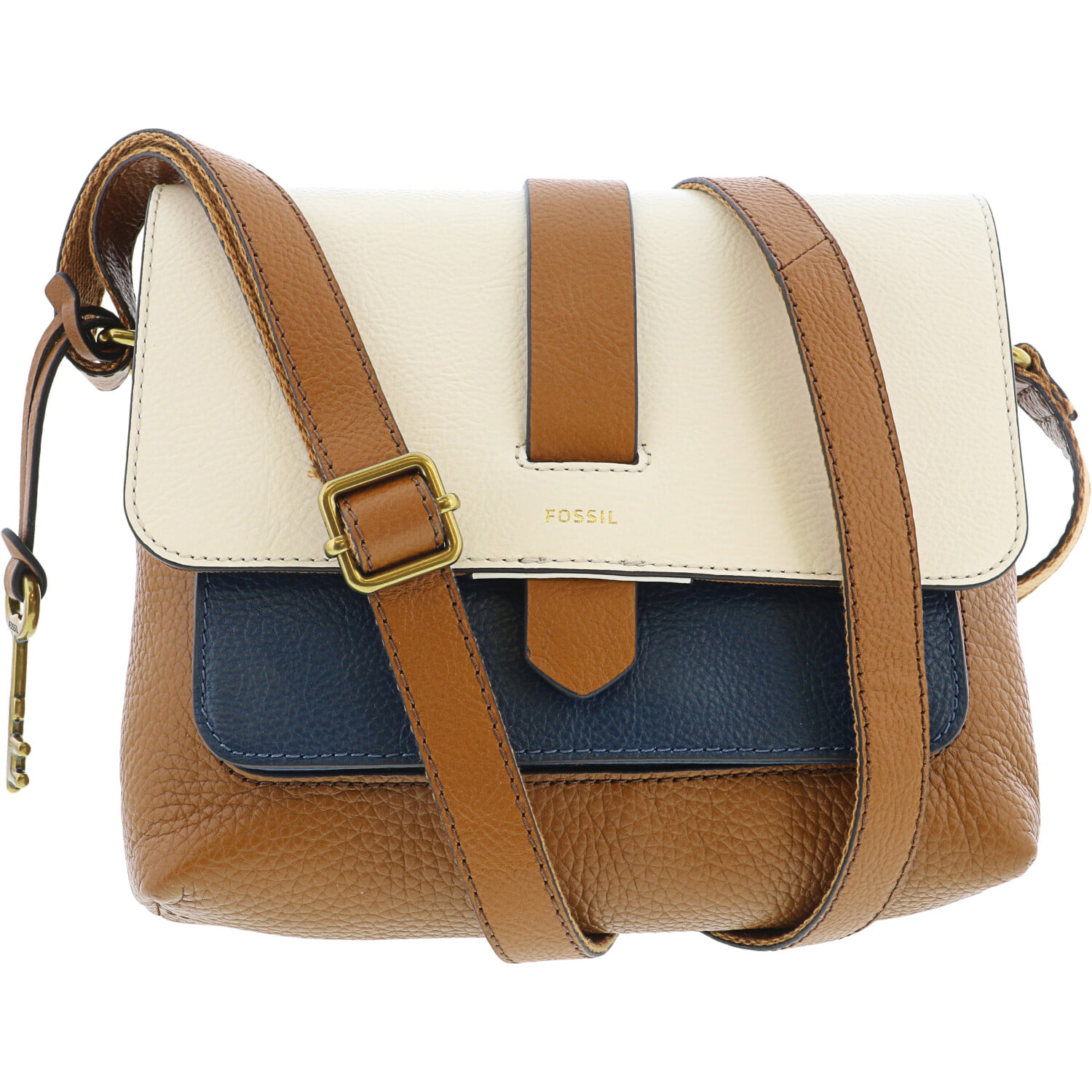 Fossil - Fossil Women's Kinley Small Colorblocked Crossbody Leather Cross Body Bag - Neutral 