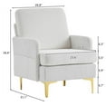 thumbnail image 7 of Modern Teddy Accent Chair, Living Room Chair, Club Chair Upholstered Tufted Decorative Reading Chair, Corner Side Chair, Vanity Chair for Bedroom, Living Room (Off-White), 7 of 7