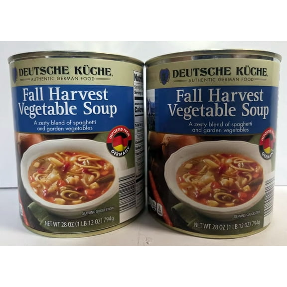 Deutsche Kuche Authentic Fall Harvest Vegetable Soup 28oz 794g (2 Cans)