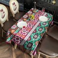 thumbnail image 2 of Rectangle Waterproof Tablecloth 60×102 Inch, Ethnic Boho Style Colorful Seamless Border Art Pattern Reusable Indoor/Outdoor Durable Table Cover for Party Kitchen Dinner Room Decor, 2 of 6