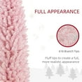 thumbnail image 4 of Resenkos 8ft Slim Artificial Pencil Christmas Tree with Realistic Branches & Warm White LED Lights, Pink, 4 of 7