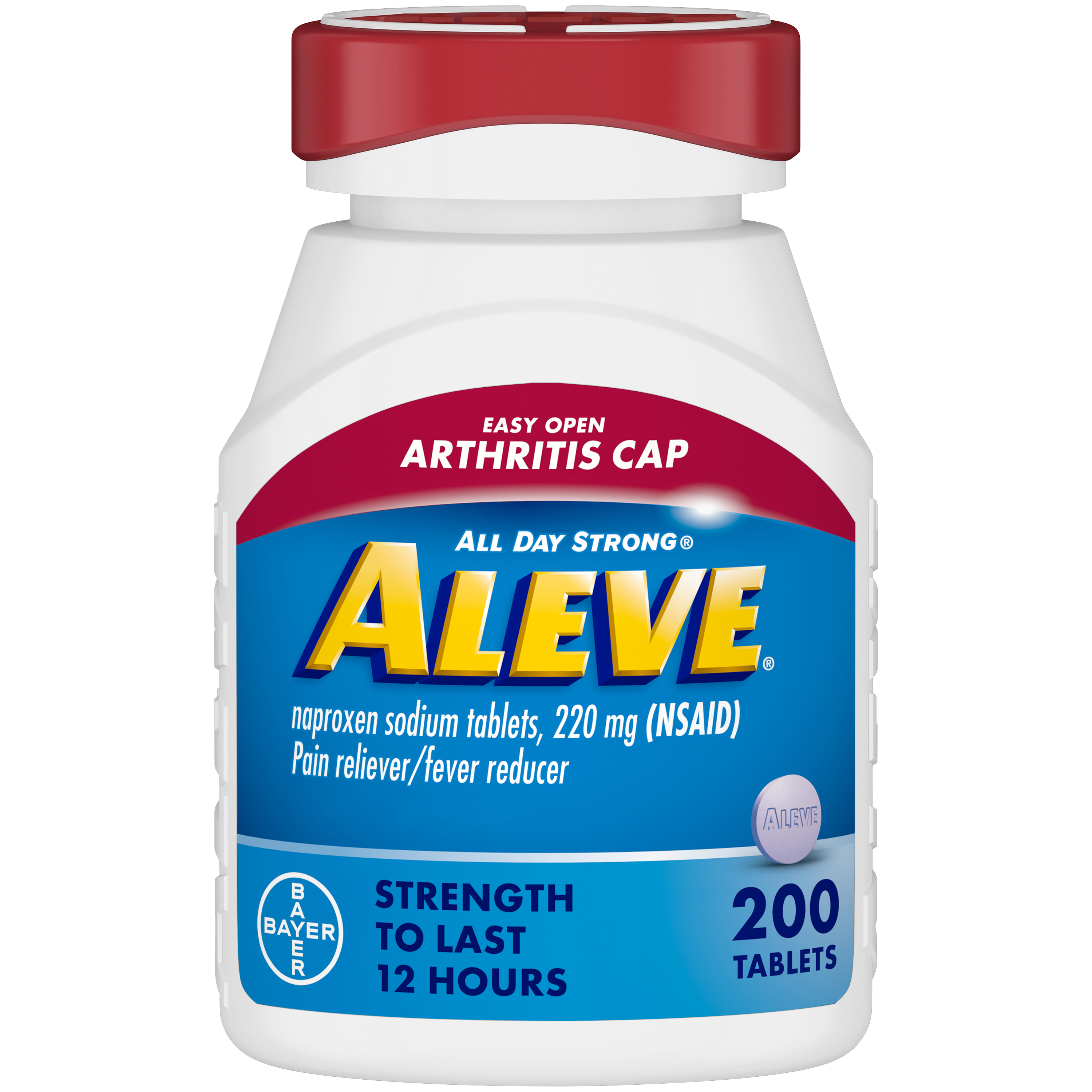 Aleve Tablets Easy Open Arthritis Cap Naproxen Sodium Pain Reliever, 200 Count - image 2 of 14