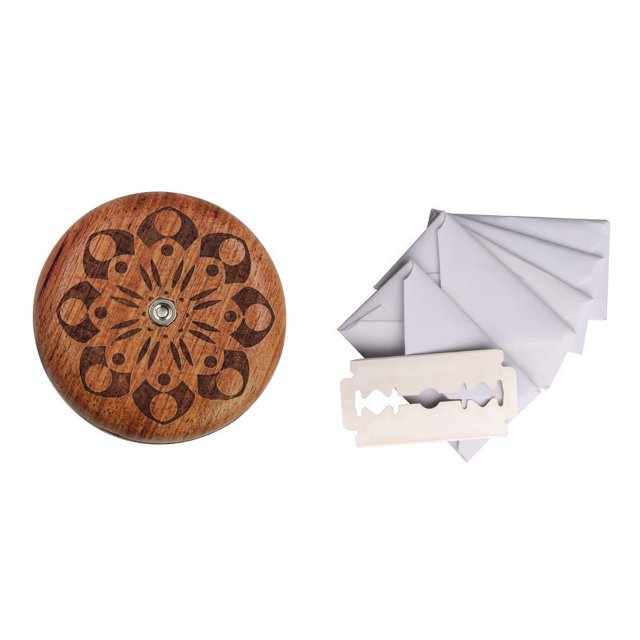 Madera de tuna (con 5 hojas) Cuchillo compacto para panadería con hoja de afeitar Cuchillo para masa de madera Cuchillo para marcar