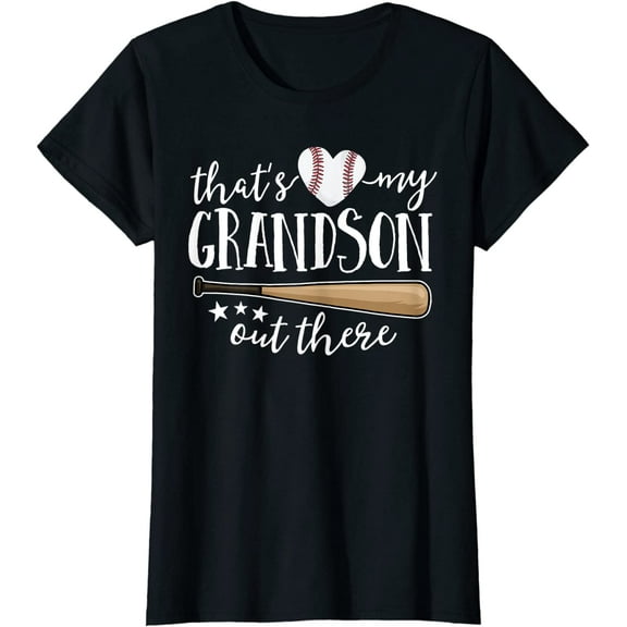 That's My Grandson Out There Gift Women Baseball Grandma T-Shirt