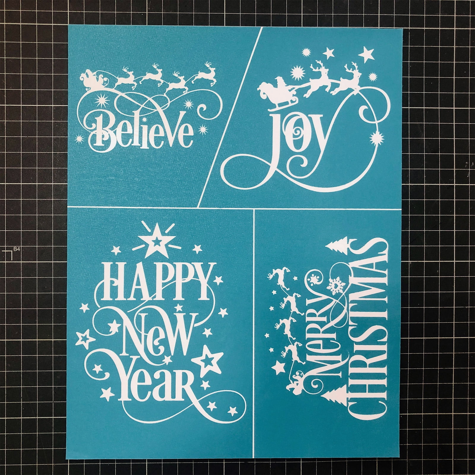 Whoamigo Christmas Theme Self-Adhesive Stencils - Create Festive Prints for  DIY Projects 