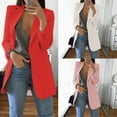thumbnail image 5 of Women Casual Long Sleeve Blazer Open Front Lapel Work Office Jacket Suit,Cardigan Jacket Blazer for Petite Women Teen Girls with Pockets, Business Casual Boyfriend Blazer XS-XL White, 5 of 6