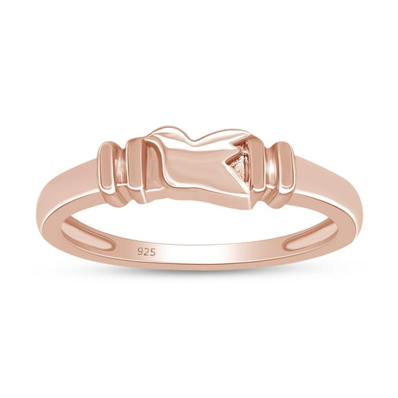 AFFY 14K Rose Gold over 925 Sterling Silver Holy Spirit Simple Dove Ring for Women-10