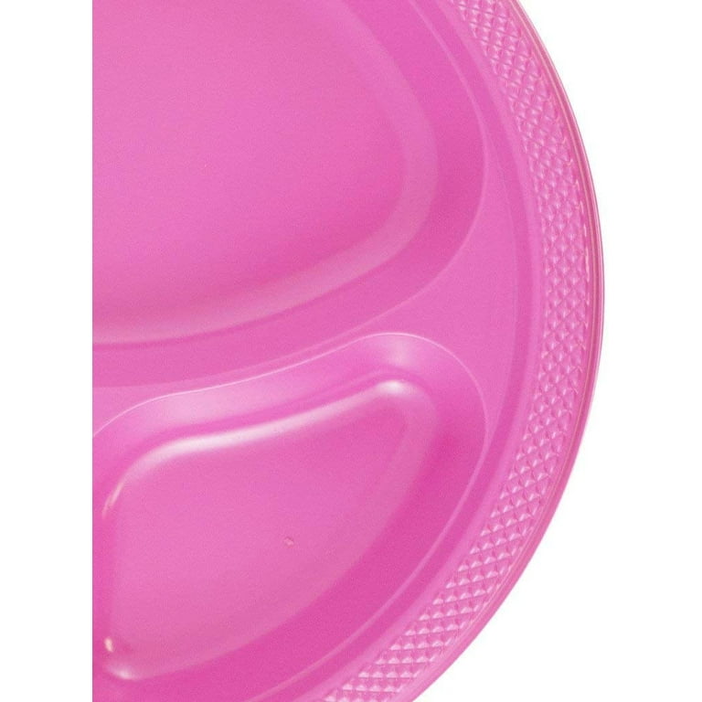 Bright Pink Lunch Paper Plates 8.5