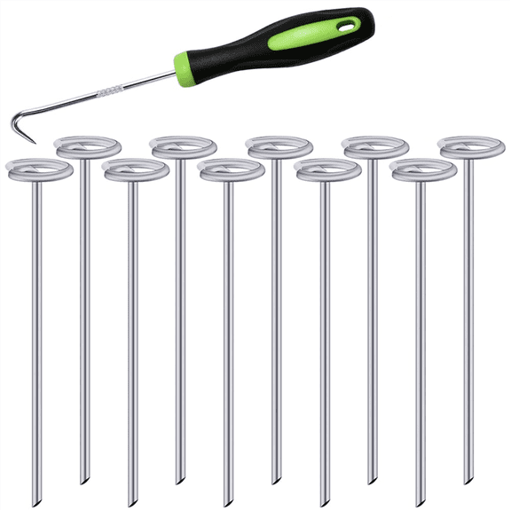 New Arrivals 50Pcs Circle Top Landscape Staples, 6Inch Garden Stake