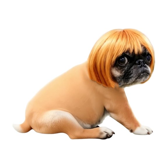 7.5x5.9in Pet Cute Wig, Short Hair Dog Costume Accessory, Funny Dress-Up Hairpiece for Puppy Photo Prop Party Cosplay