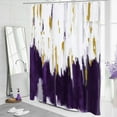 thumbnail image 2 of Purple Small Stall Shower Curtain 36 x 72, Ombre Narrow Half Size Fabric Shower Curtains for Modern Abstract Bathroom Decor, Brush Strokes Oil Painting Design Shower Curtain 36 inch, 2 of 6