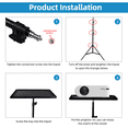thumbnail image 6 of ZDSSY Universal Projector Stand Tripod, 110cm-160cm Adjustable Stand, Aluminum Alloy Portable Holder with 1/4" Interface, Projector Bracket Extendable Travel Tripod (No Tray), 6 of 8