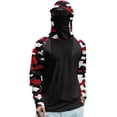 thumbnail image 2 of Domuza Men's Hooded UPF Rash Guard Long Sleeve Quick Dry Lightweight Cooling Sun Protection Fishing Shirt with Face Mask Hot Pink L, 2 of 4