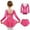 Hot Pink, variant on Girls Ballet Leotards with Chiffon Dance Skirt Long Sleeve Crisscross Back Toddler Dance Outfit Combo