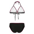 thumbnail image 4 of vigerkar Cheeky Bikini Sets for Women Floral Print Two Piece Bathing Suit Sexy Triangle Mid Rise Halter Swimsuits Swimwear (Hot Pink, XL), 4 of 6