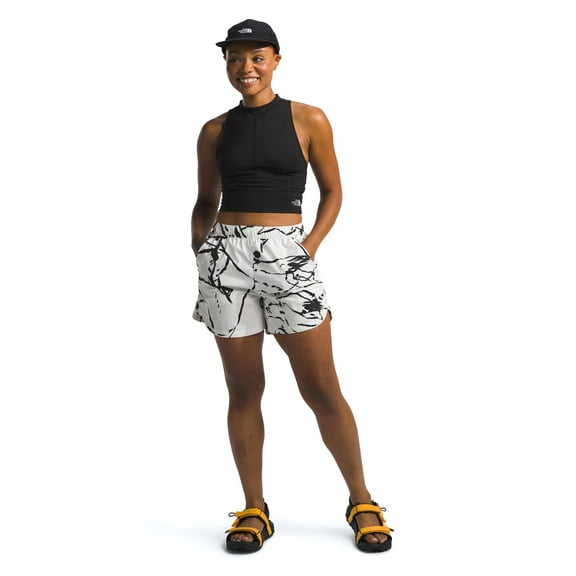 THE NORTH FACE Women's Class V Pathfinder Pull-On Short, White Dune Coyote Field Sketch Print, Small Regular