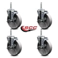 thumbnail image 2 of 5 Inch Semi Steel Wheel Swivel 3/4 Inch Threaded Stem Caster Set with Brake SCC, 2 of 2