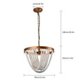 thumbnail image 4 of 3-light Chandelier Farmhouse Wood Beaded Moder Light Boho Pendant Ceiling Lamp Fixture, 4 of 9