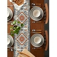 thumbnail image 5 of Farmhouse Aztec Burlap Cotton Table Runner 14x72 Inches Long, Boho Southwest Tribal Ethnic Flowers Farmhouse Table Runners, Outdoor Dining Tablecloths Decor for Baby Shower/Party/Wedding, 5 of 6