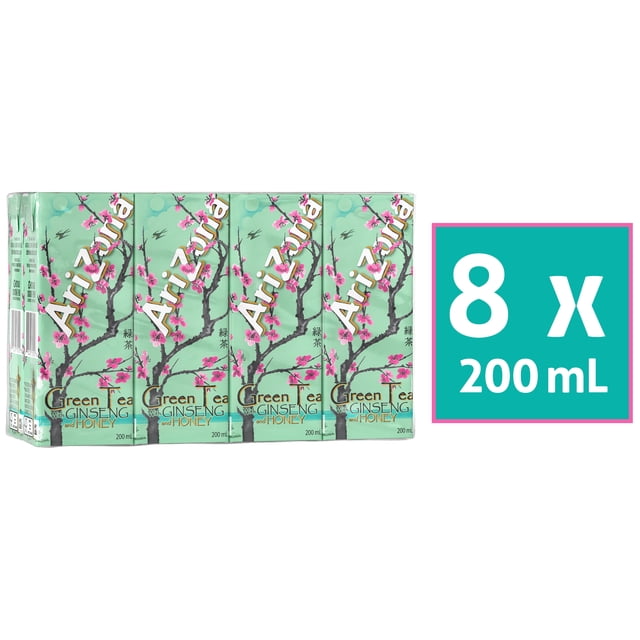 AriZona Premium Brewed Ginseng and Honey Green Tea 8 x 200 ml