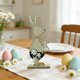 thumbnail image 1 of Wooden Decorative Piece For Easter Party Cute Bunny Riding With A Basket Animals Figurine Wooden Ornament, 1 of 7