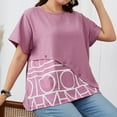 thumbnail image 5 of TAGOLD Womens Summer Plus Size Tops,Tops for Womens,Women Oversize Summer Casual Short Sleeve Round Neck Printed Sleeve Tops Loose Blouse, 5 of 5