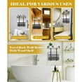 thumbnail image 6 of AOOOWER Decorative Wood Towel Rack Wall Mounted Organizers With Metal Basket Sturdy Frame for Portable Bathrooms Storage, 6 of 8