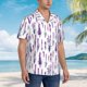 thumbnail image 3 of Balery Lavender Flowers Camisas hawaianas de manga corta para hombre, camisas playeras de corte holgado, camisas de vacaciones con botones,Small, 3 of 7