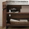 thumbnail image 6 of WAMPAT 4-Piece Modern 72" Tall Library Bookcases with Metal Base & Adjustable Shelves, Wood Bookshelves with Storage Cabinet & Open Shelves for Home Office & Living Room, Brown, 6 of 7