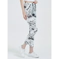 thumbnail image 4 of Womens Marilyn Monroe Newspaper Inspired Stretchy Printed Pants Leggings, 4 of 7